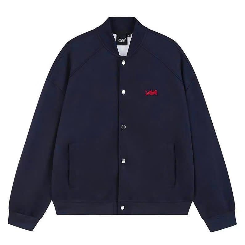 Áo Khoác Bomber Chất Nỉ 2 Da Logo Thêu