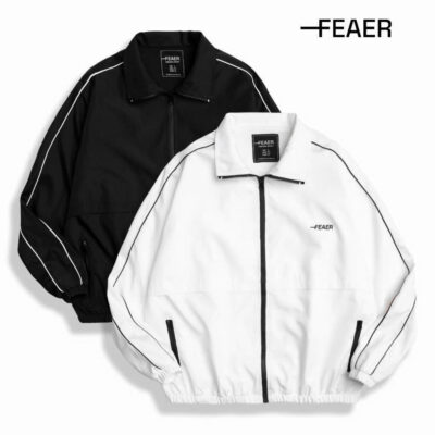Áo Khoác Dù Thêu Logo FEAER - Chất Dù 2 Lớp Phối Sọc Cổ Đứng Unisex