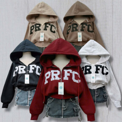 Áo Khoác Lửng Form Boxy thêu PRFC - Chất Thun Nỉ Dày Mịn, Kiểu Dáng Thời Trang Năng Động