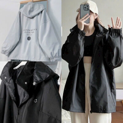 Áo Khoác dù Nón Rời Hình Mặt Cười 2 Lớp - Unisex Hàn Quốc Đẹp