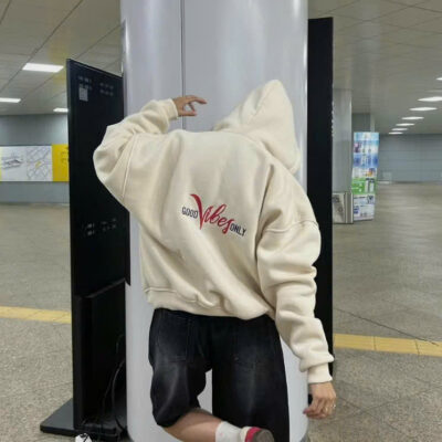 Áo Khoác Logo Thêu GoodVibefonly Unisex - Dày Mịn, Chất Lượng Cao
