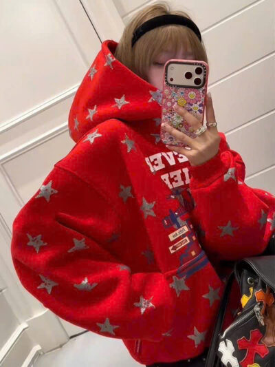 Áo Hoodie in Sao Toàn Thân Mới Về - Chất Nỉ Xuất Khẩu